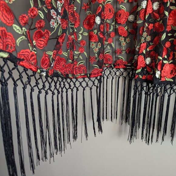 Ark & Co Sheer Floral embroidered kimono - Picture 6 of 9